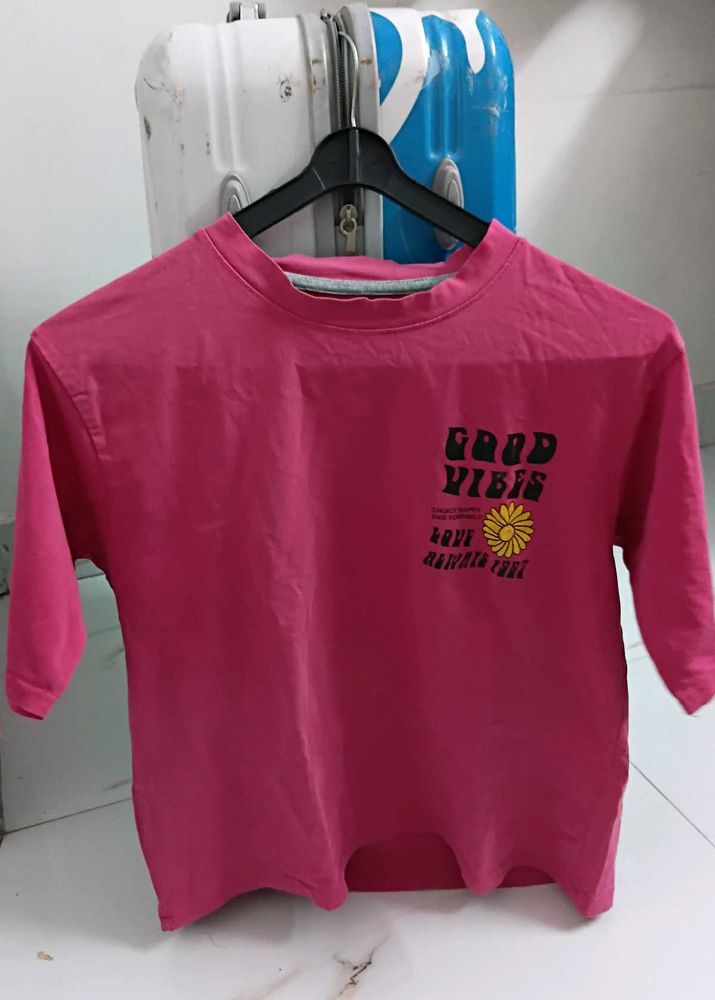 Pink Graphic Print Top