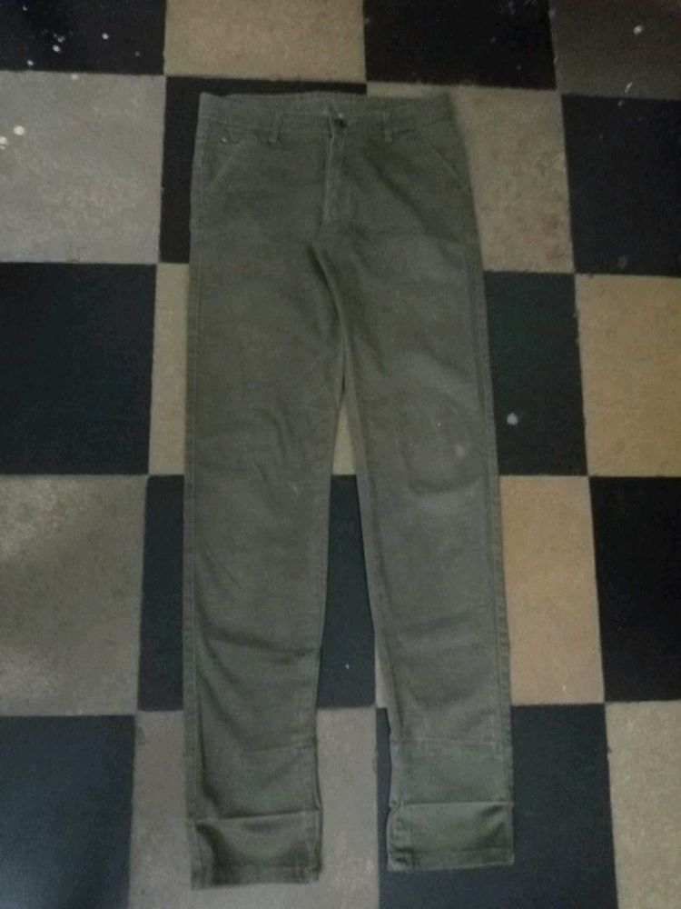 Olive Green Casual Pants