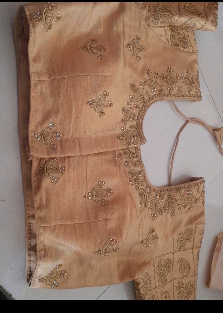 Embroidered Silk Saree Blouse
