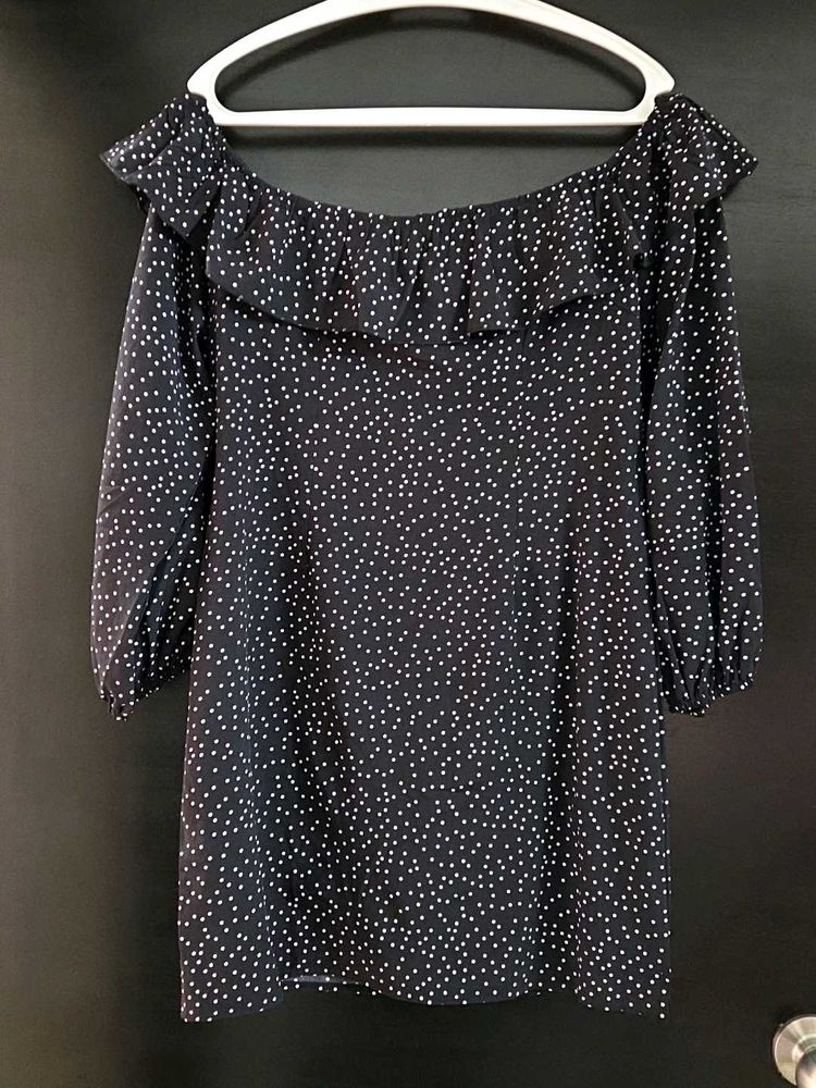 Polka Dot Off-Shoulder Mini Dress