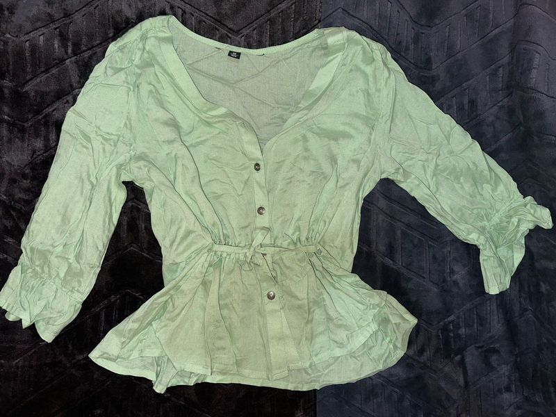 Mint Green Peplum Top