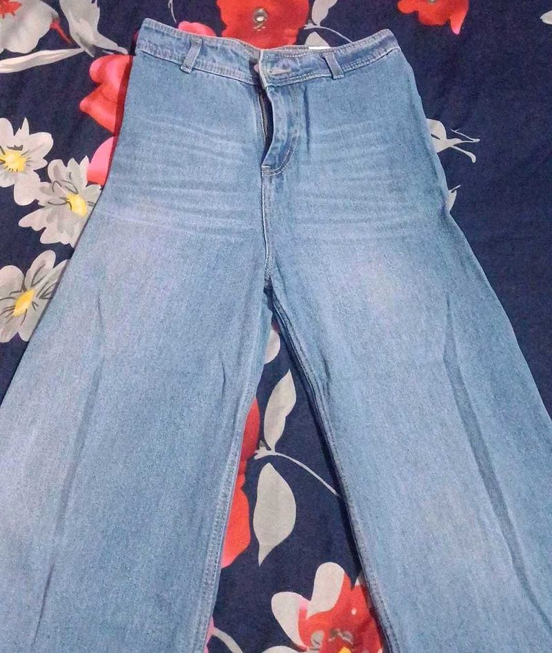 Blue Wide Leg Jeans