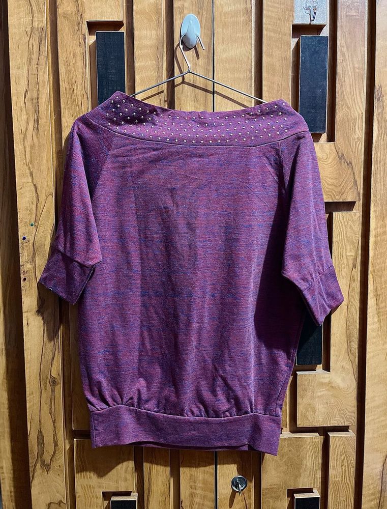 Purple Beaded Top