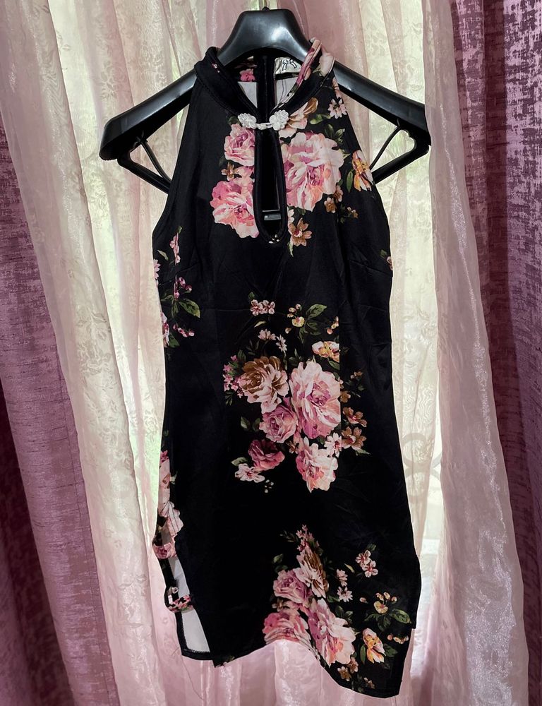 Floral Halter Mini Dress