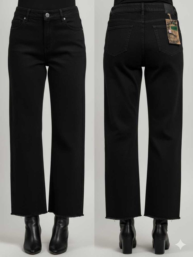 Korean Straight Fit Jeans Black Denim Pants