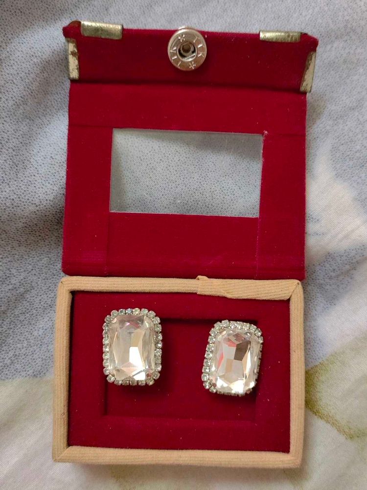 Sparkling Diamond Earrings With Free Shipping...