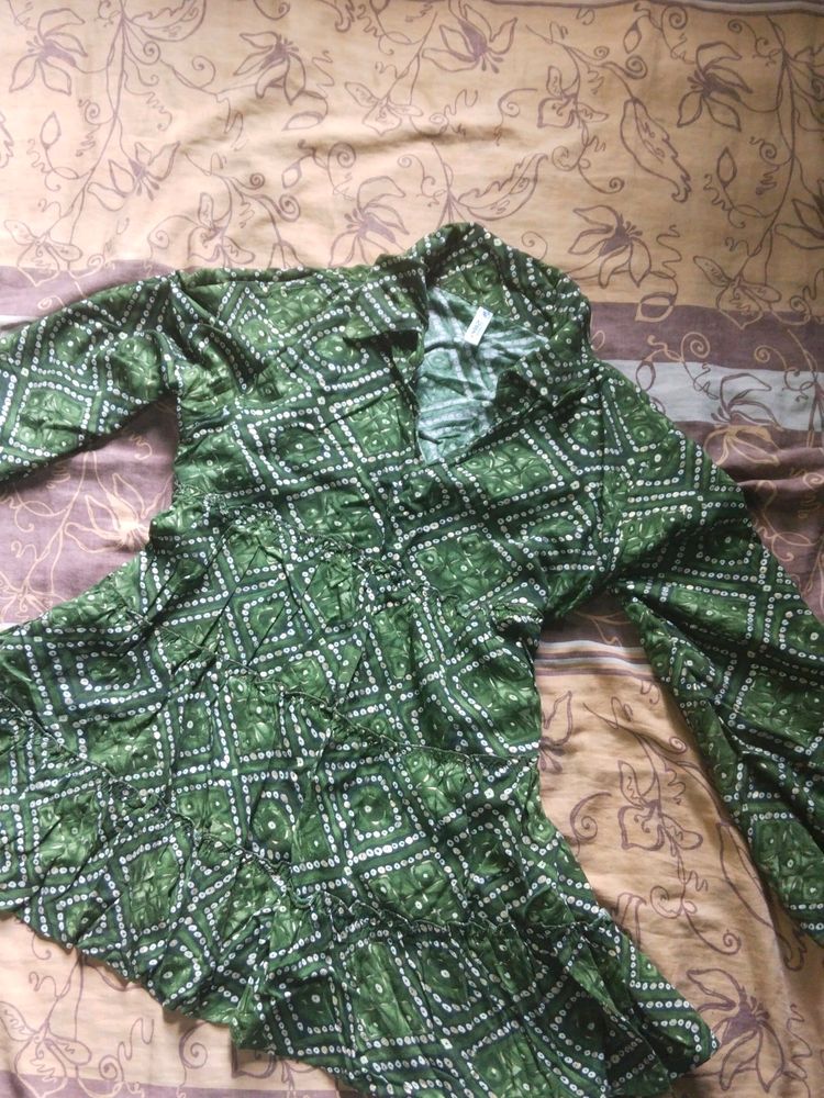 Cute Half Kurta Olive