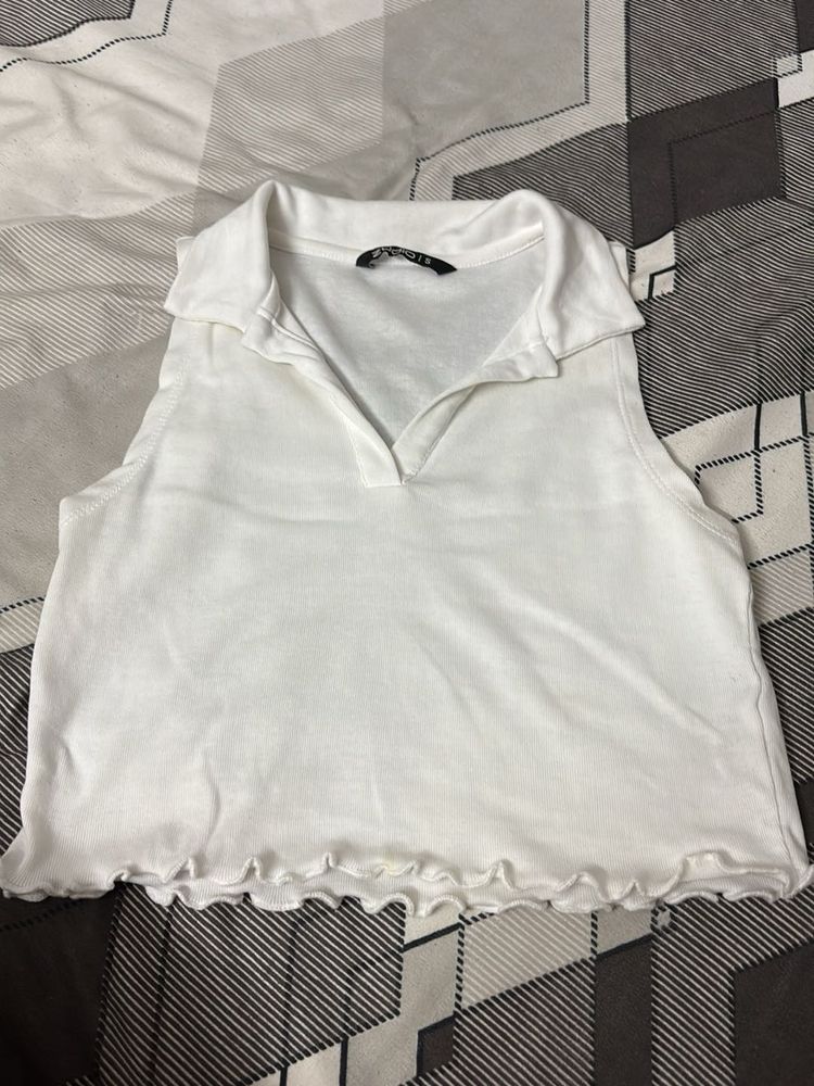 A White Crop Top