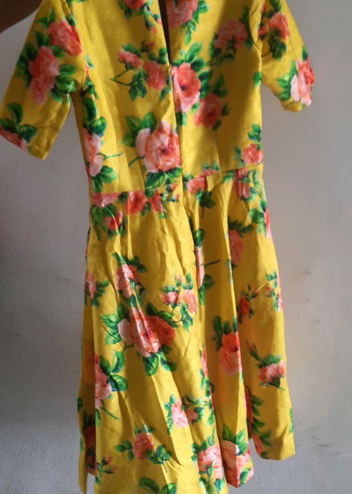 Fit And Flare Yellow Dress