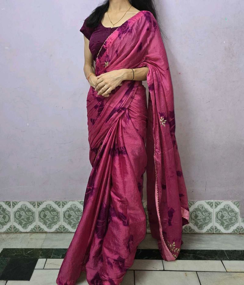 Pink Tie-Dye Saree ✨️💗
