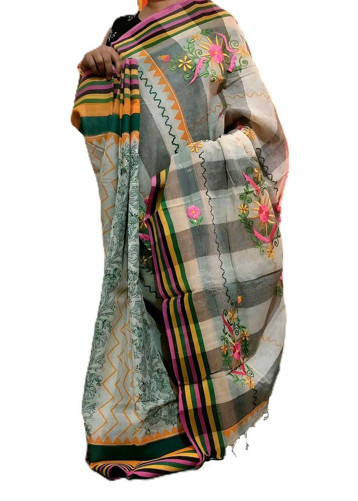 Handcrafted Embroidered Saree