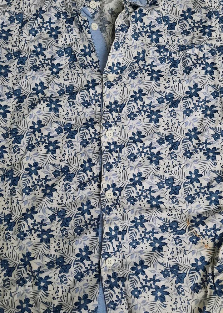 Floral Print Button-Down Tshirt For 13 Years Old