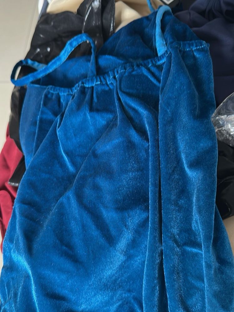 Blue Velvet Dress