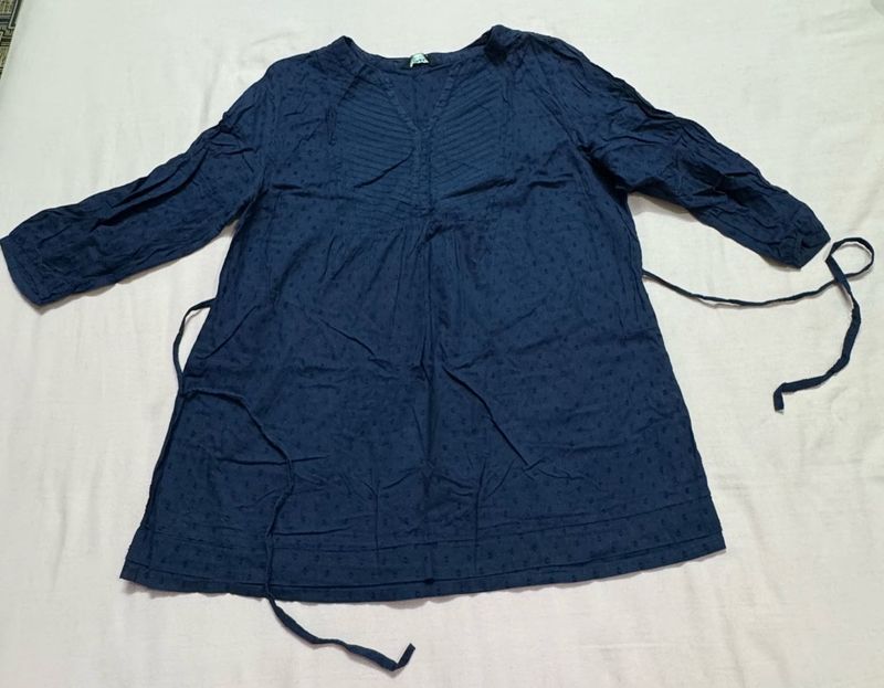 Navy Blue Long Sleeve Top