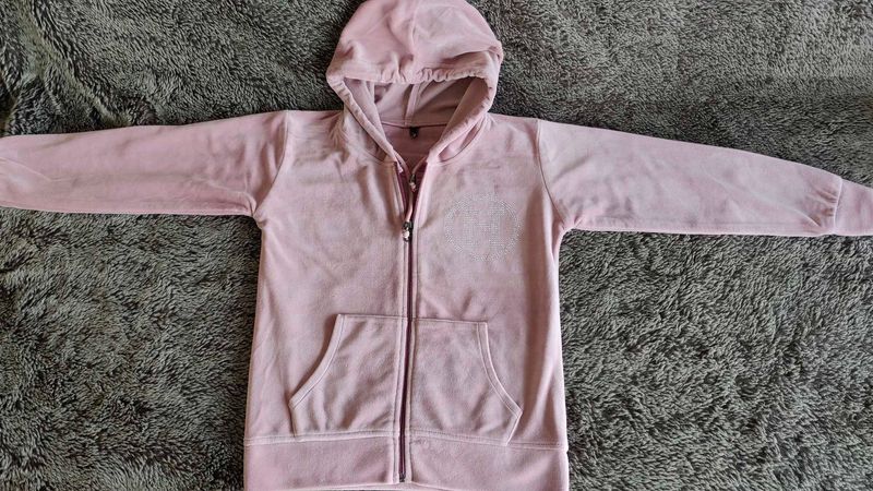 Soft Suede Hoodie Jacket Pink