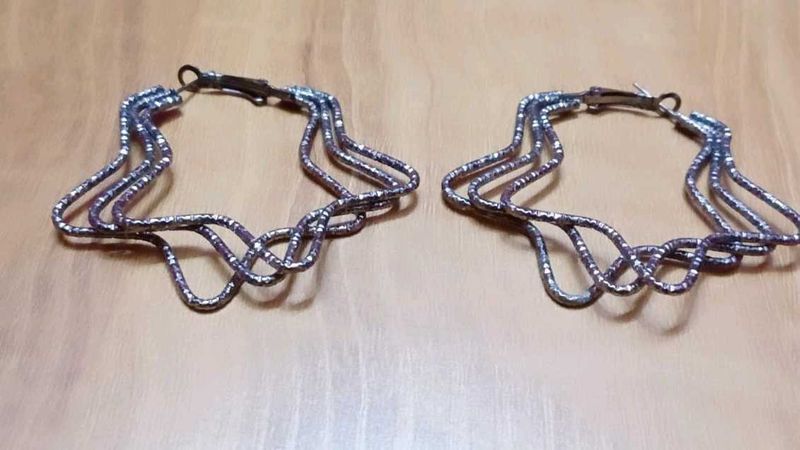 Unique Silver Tone Earrings