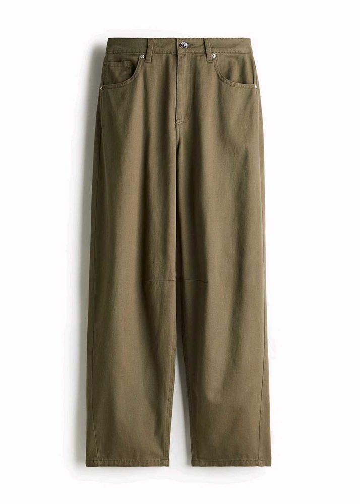 H&amp;M Barrel-leg Twill Trousers (NEW)