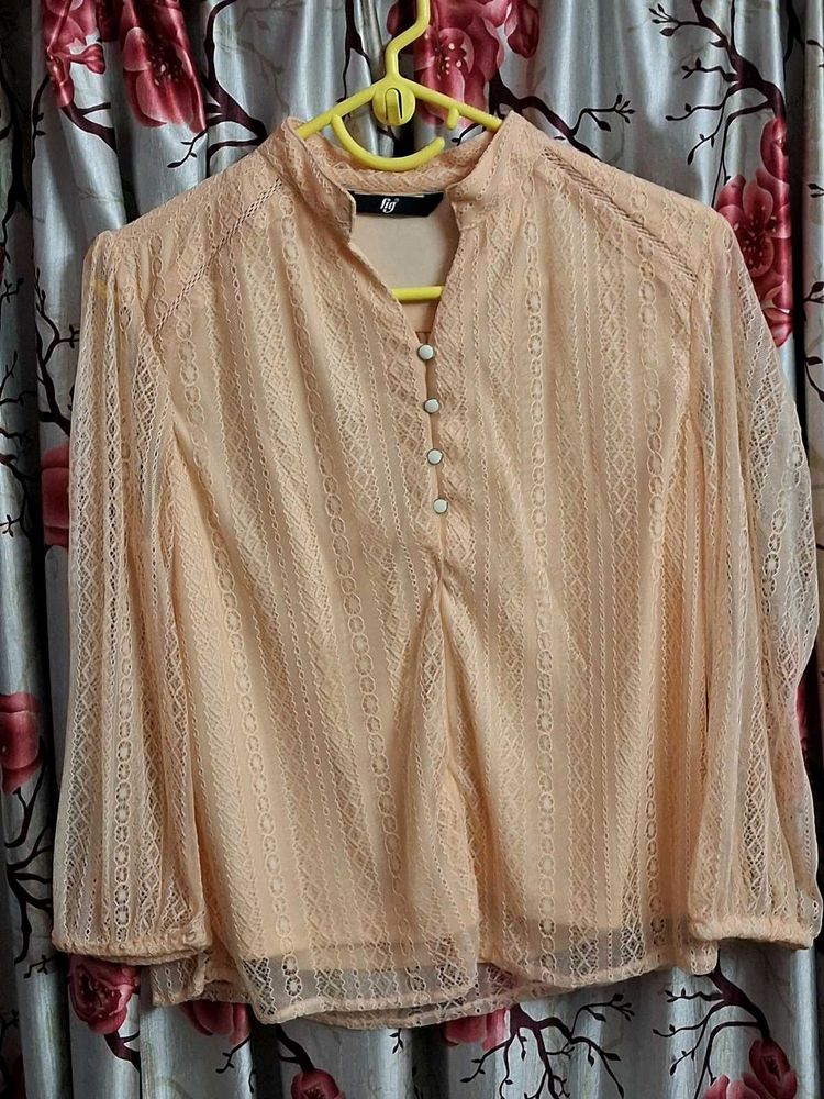 Peach Lace Top
