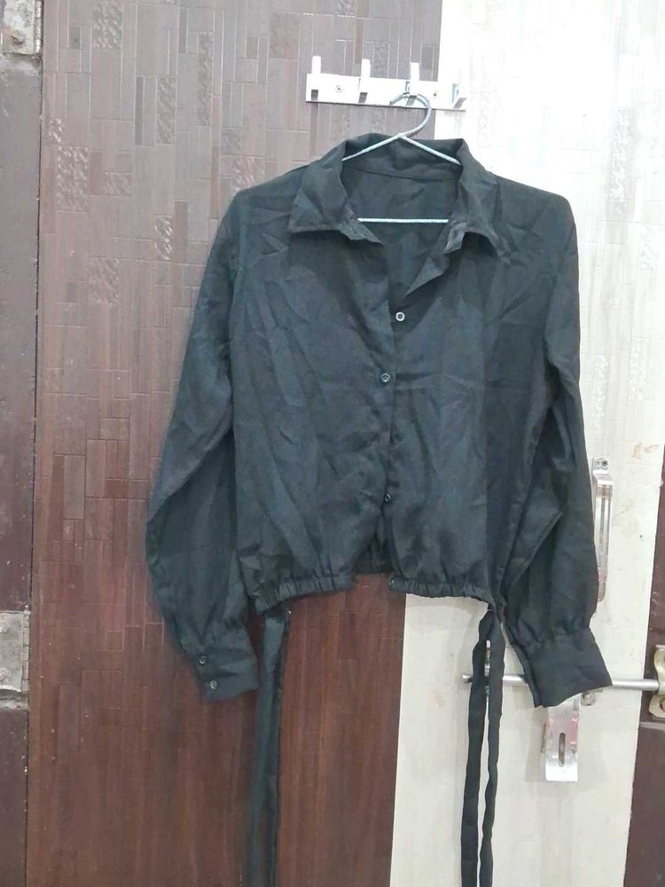 Chic Black Button-Down Top