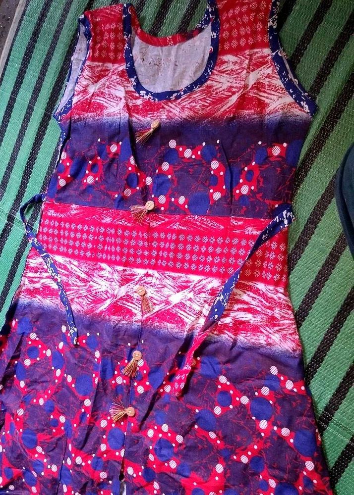 Red &amp; Blue Patterned Dress