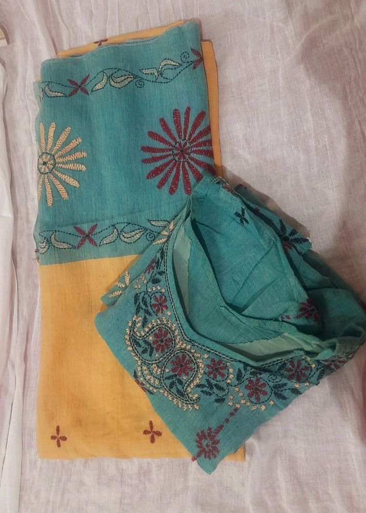 Kantha Work Kurta And Dupatta