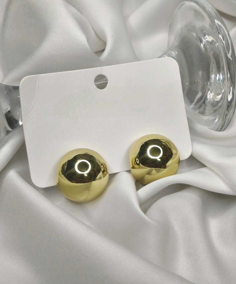 Gold Dome Stud Earrings