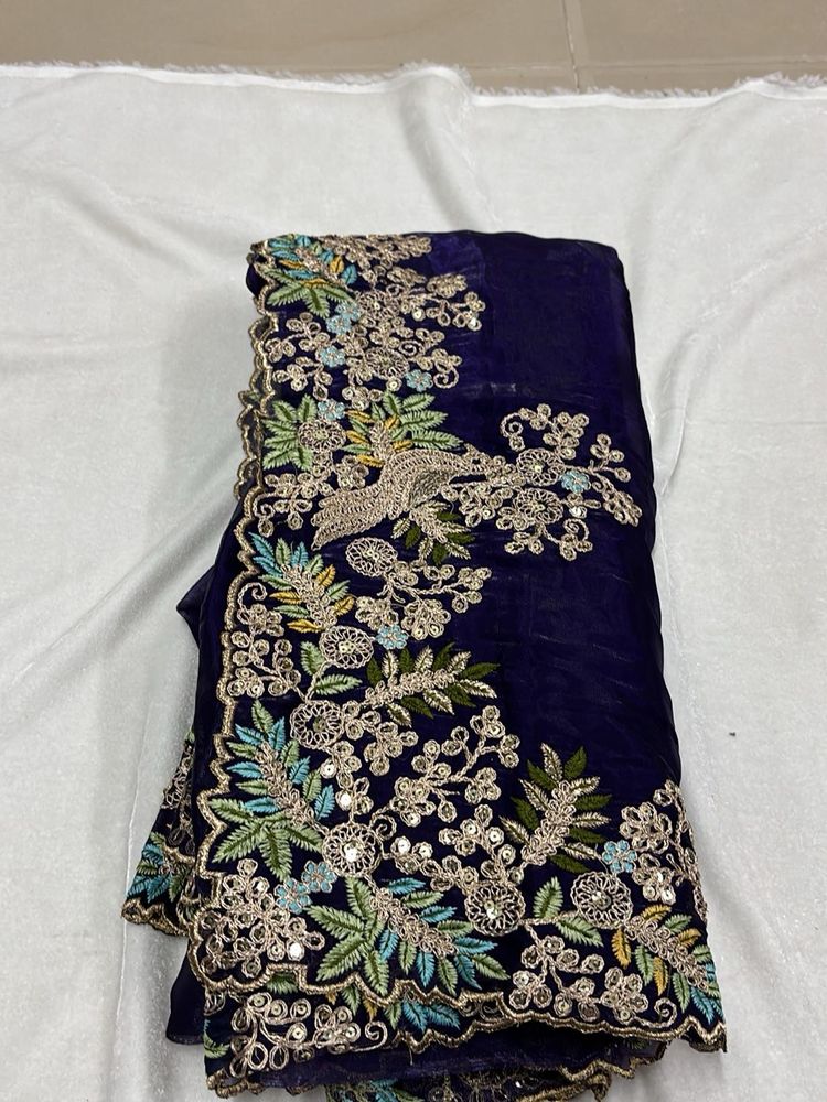 Elegant Embroidered Saree