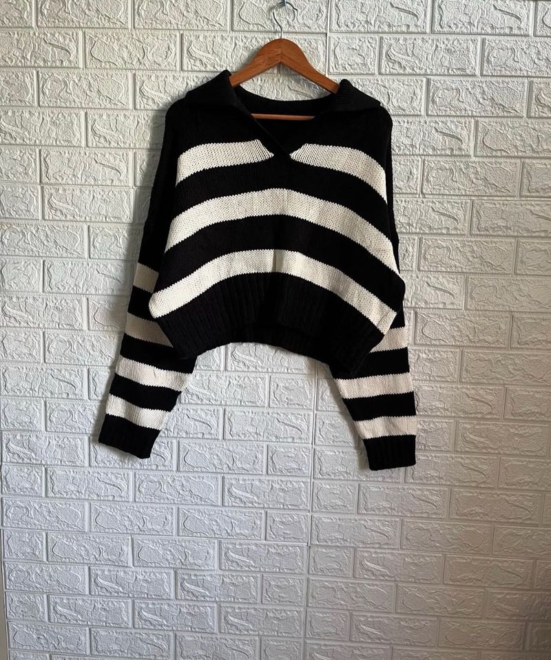 Black White Stripe Sweater