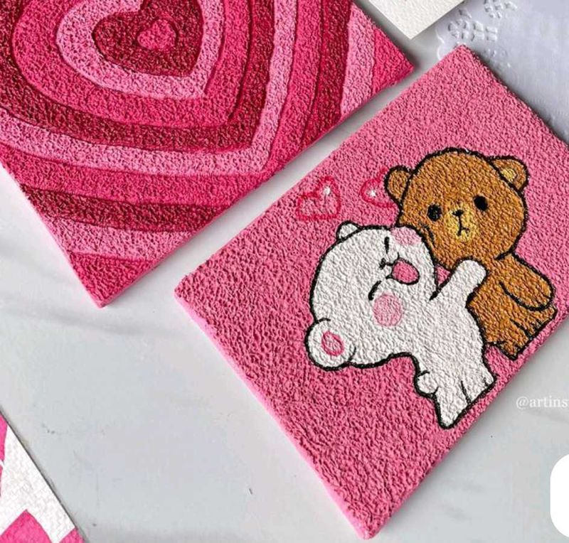 Pink Heart &amp; Bear Coasters