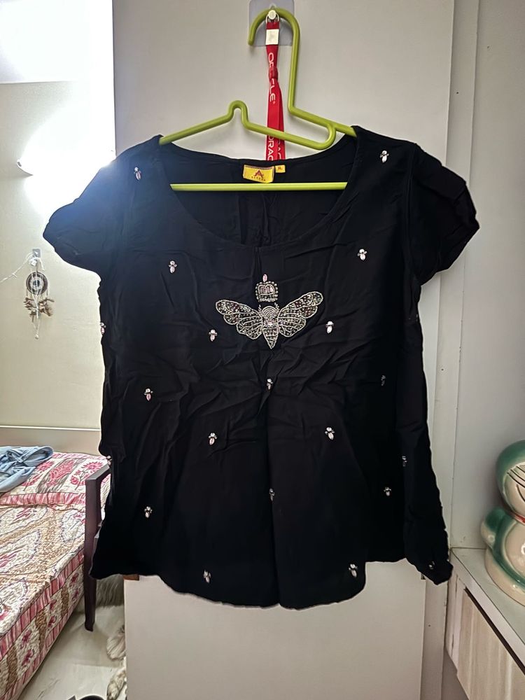 Black Embellished Top