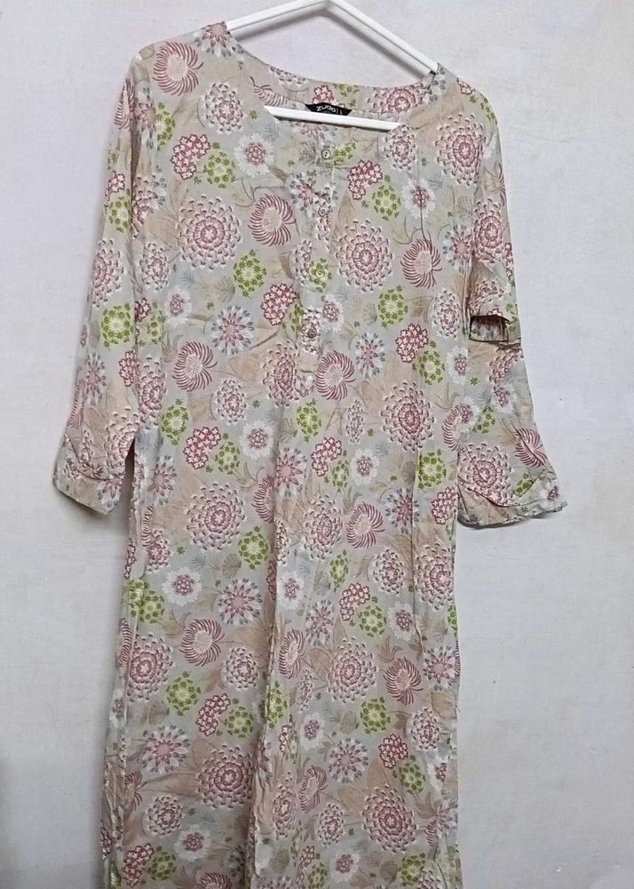 Floral Print 3/4 Sleeve Tunic Top