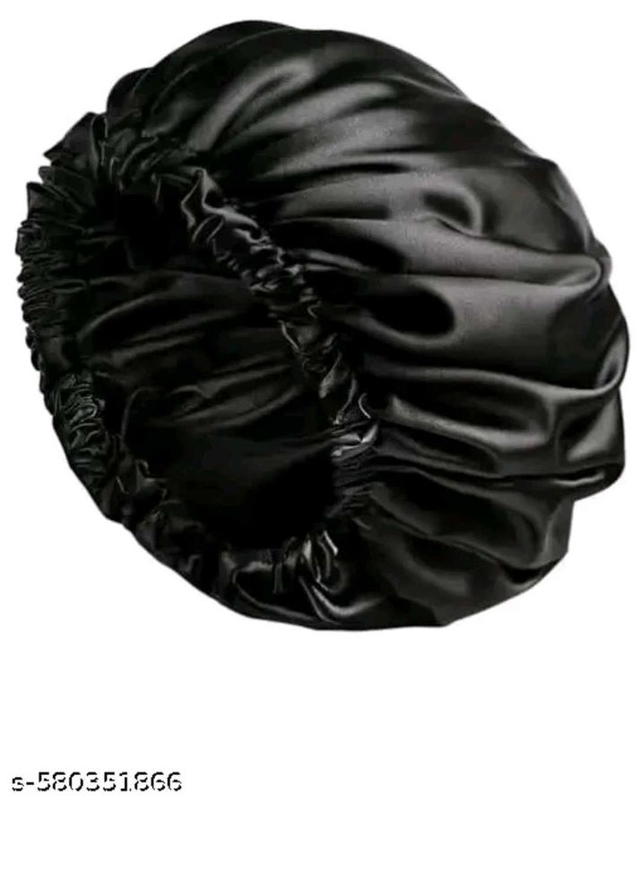 Black Satin Sleep Cap