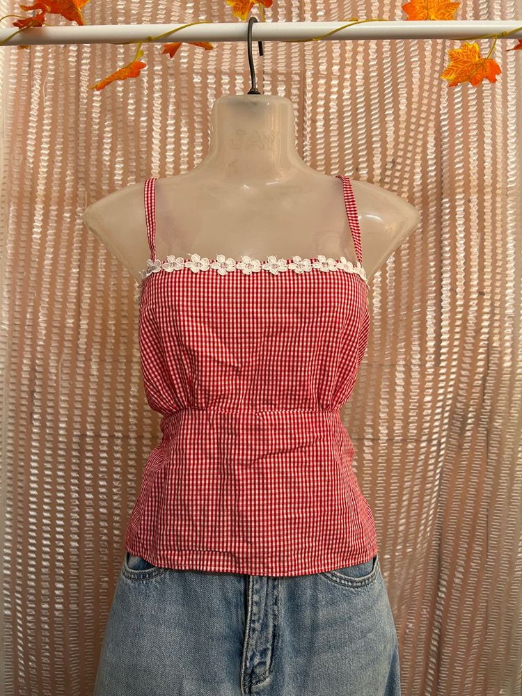 Pinterest Red Gingham Top