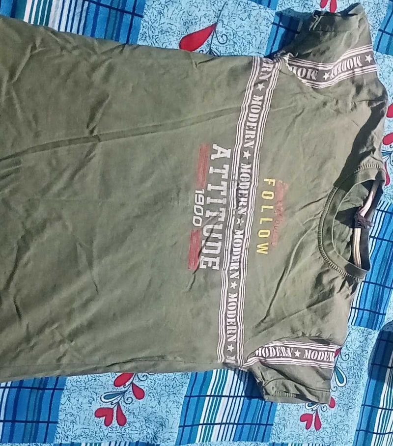 Olive Green Attitude T-Shirt