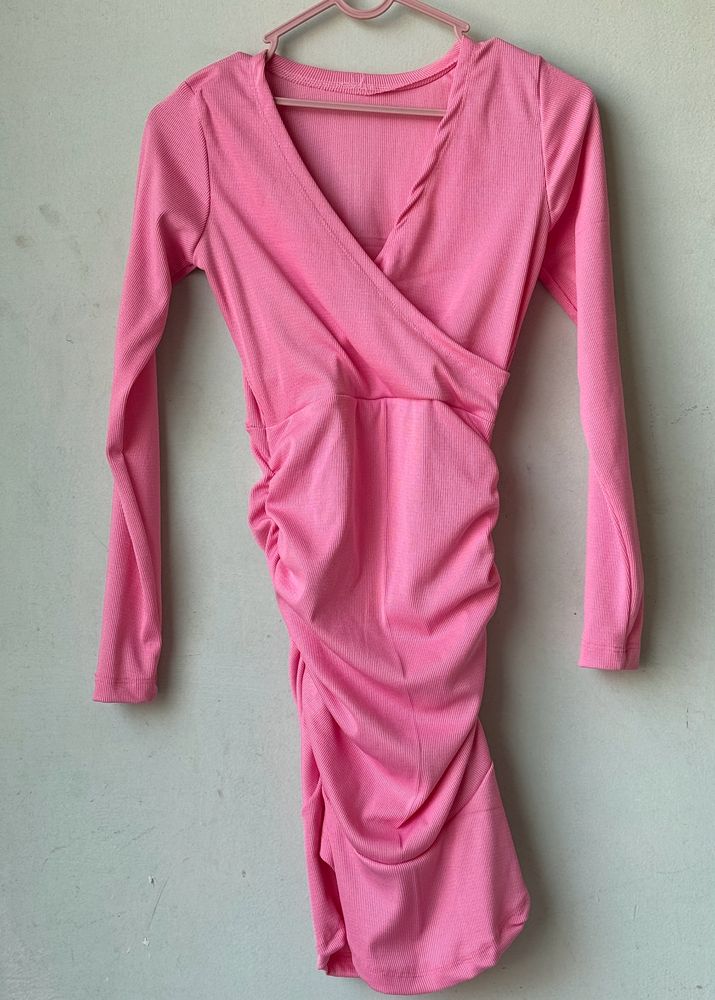 Ruched Pink Dress