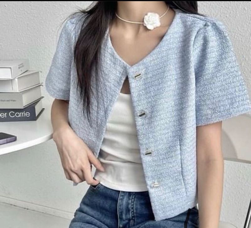 Knitted Cropped Cardigan