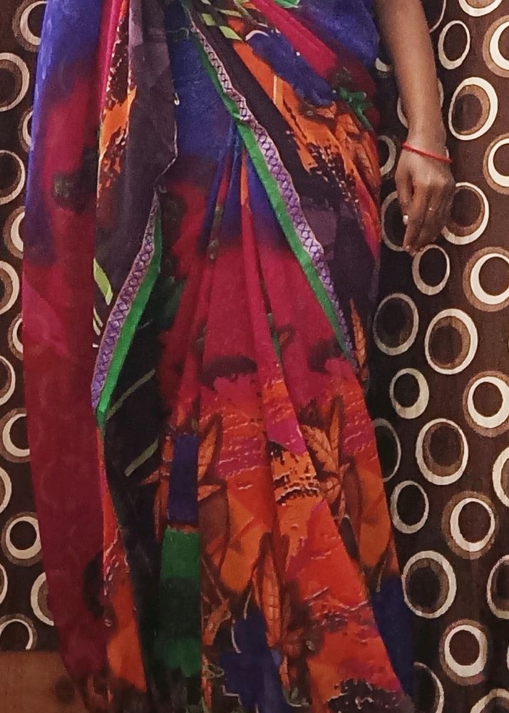 Printed Crepe Saree