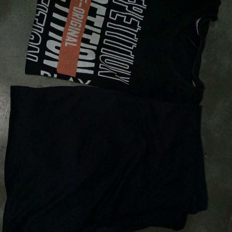 Black Graphic T-Shirt And Pant