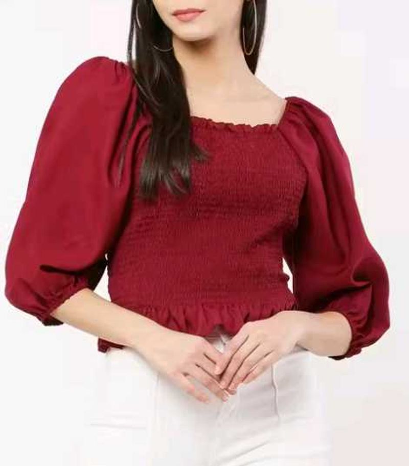 Red Smocked Top