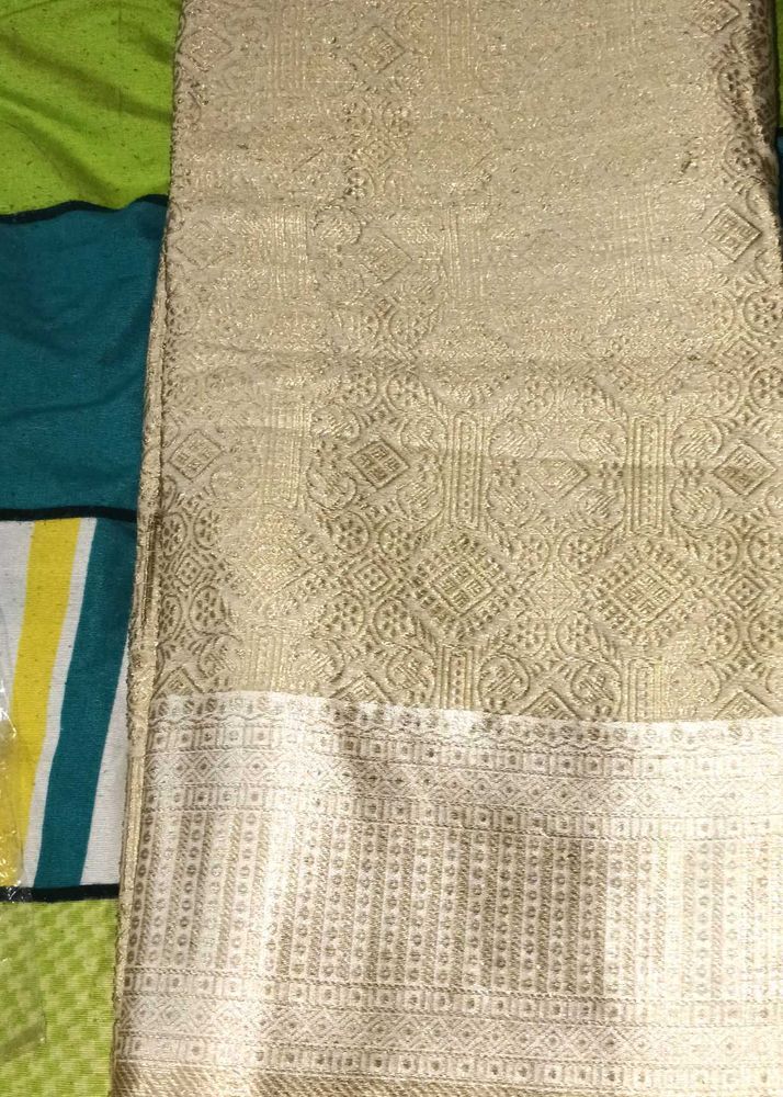 22 Carrot Wedding Sare With Blouse