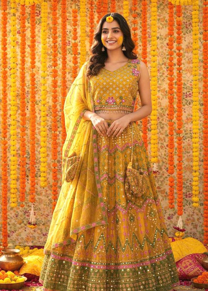 Yellow Lehenga Choli Set