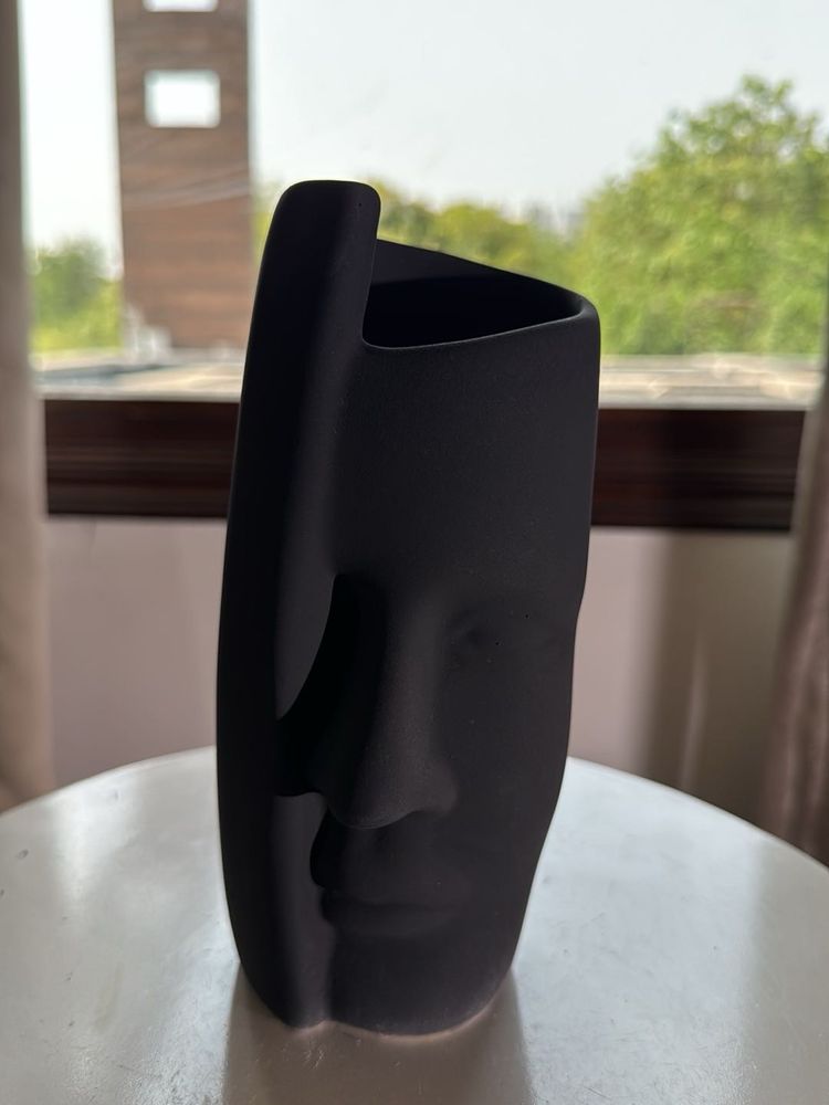 Black Ceramic Vase Multipurpose
