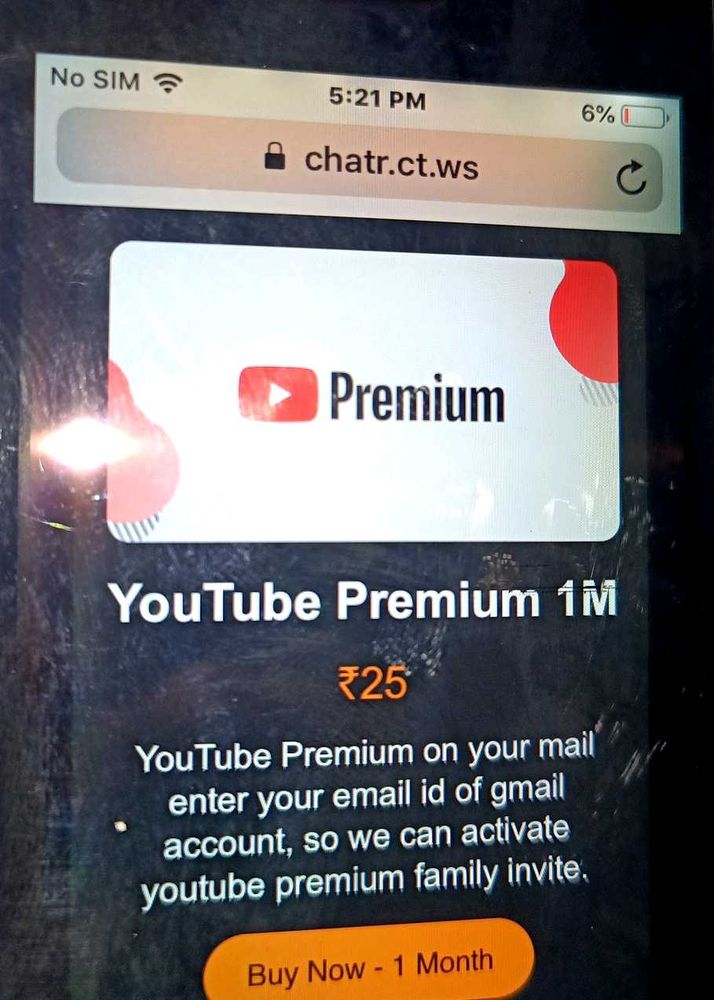 YouTube Premium 1 Month - ₹25