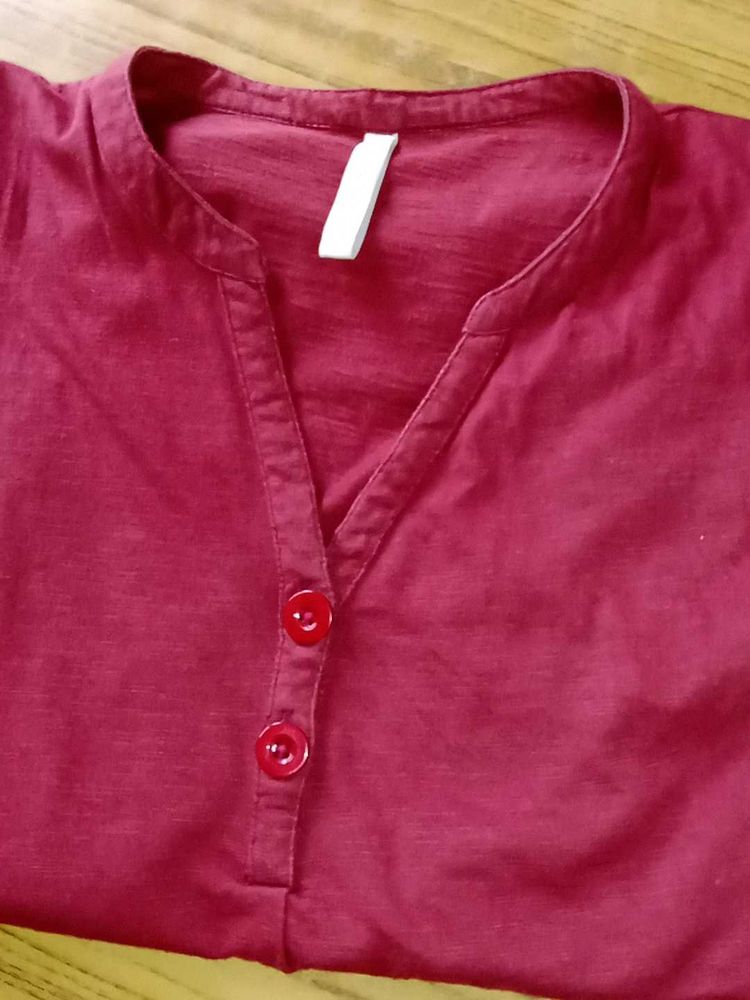 Maroon Top | Cap Sleeves