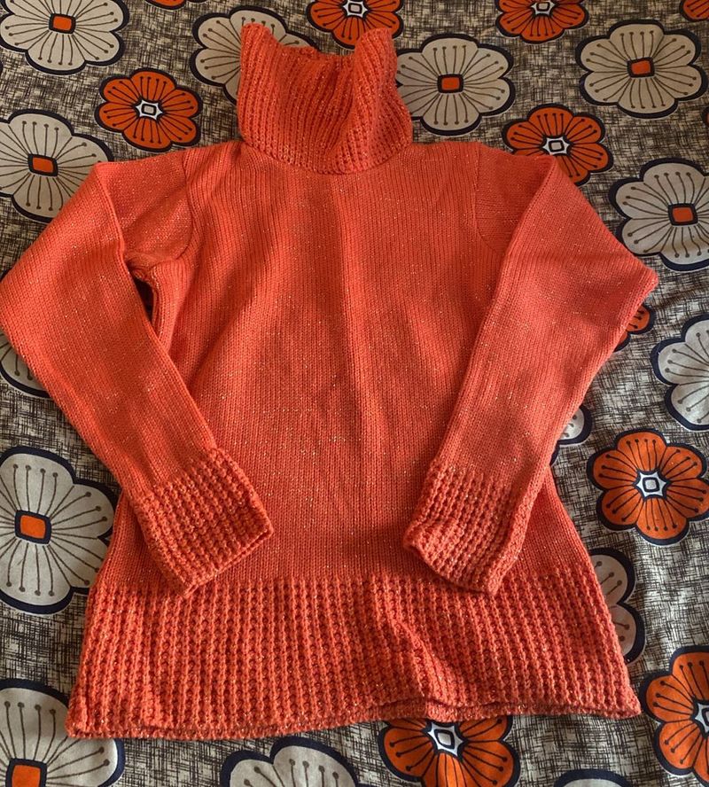 Orange Turtle Neck Sweater