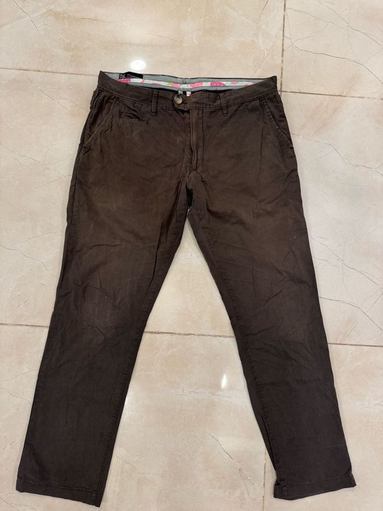 Mango Men, Brown Casual Trousers, 36