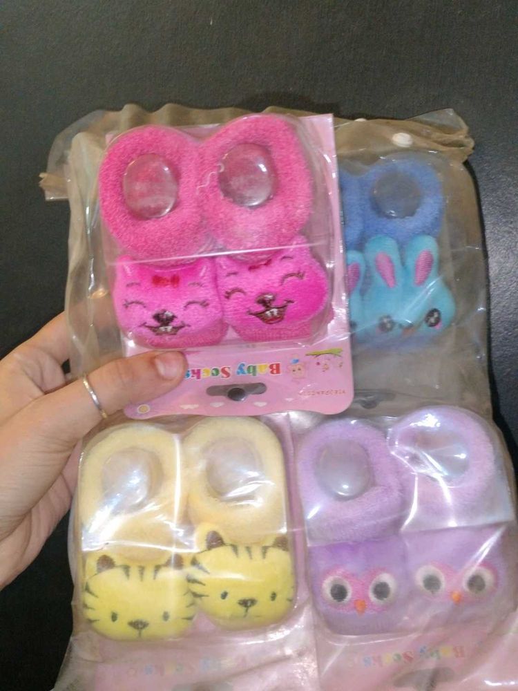 Cute Animal Baby Socks - 4 Pairs