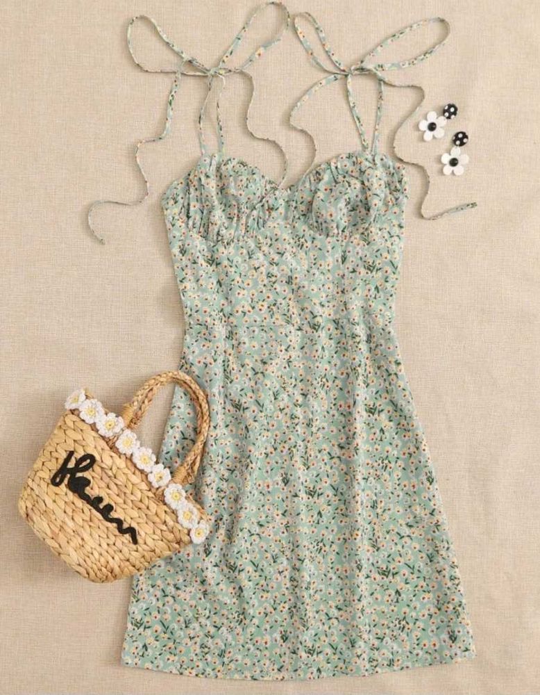 A-line Green Dress