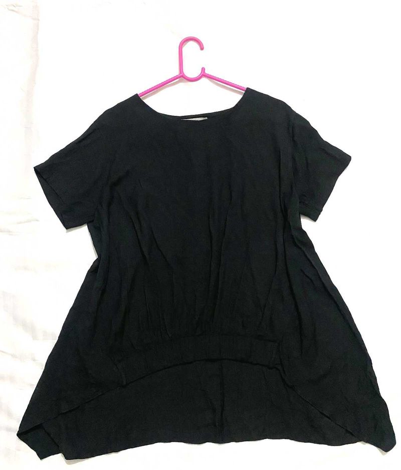 Black Hi-Lo Hem Top