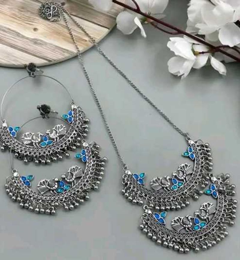Oxidised Jewellery, Nacklace With Earrings 🥰
